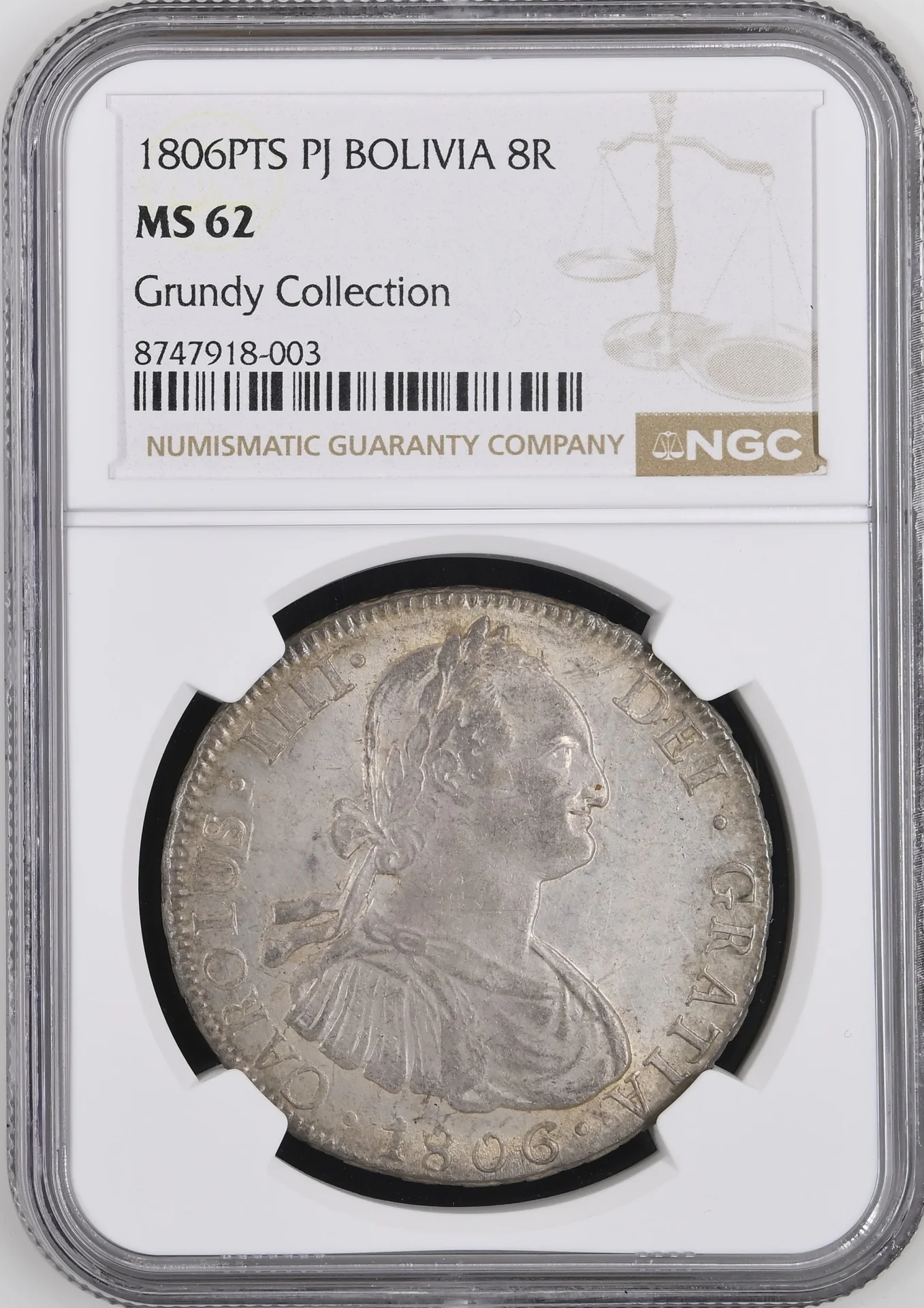 Bolivia 8 Reales 1806 Pts PJ NGC MS62 0164719