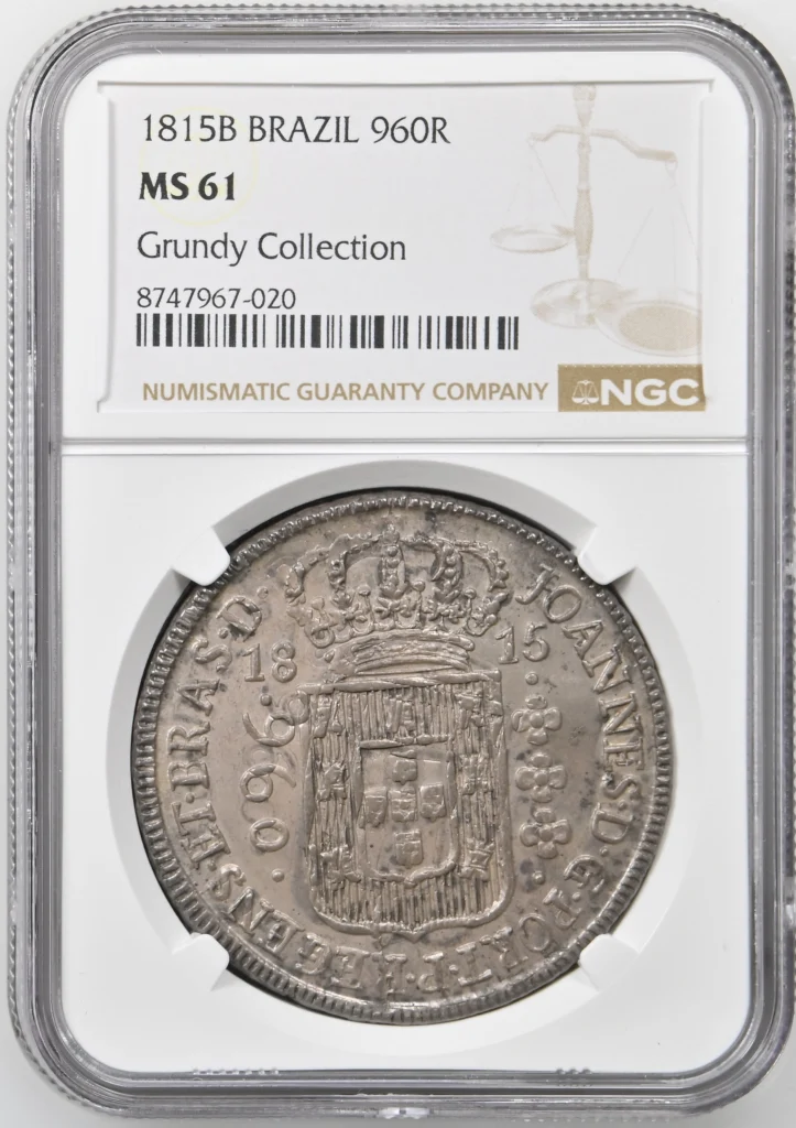 Brazil 960 Reis 1815 B NGC MS61 0164721