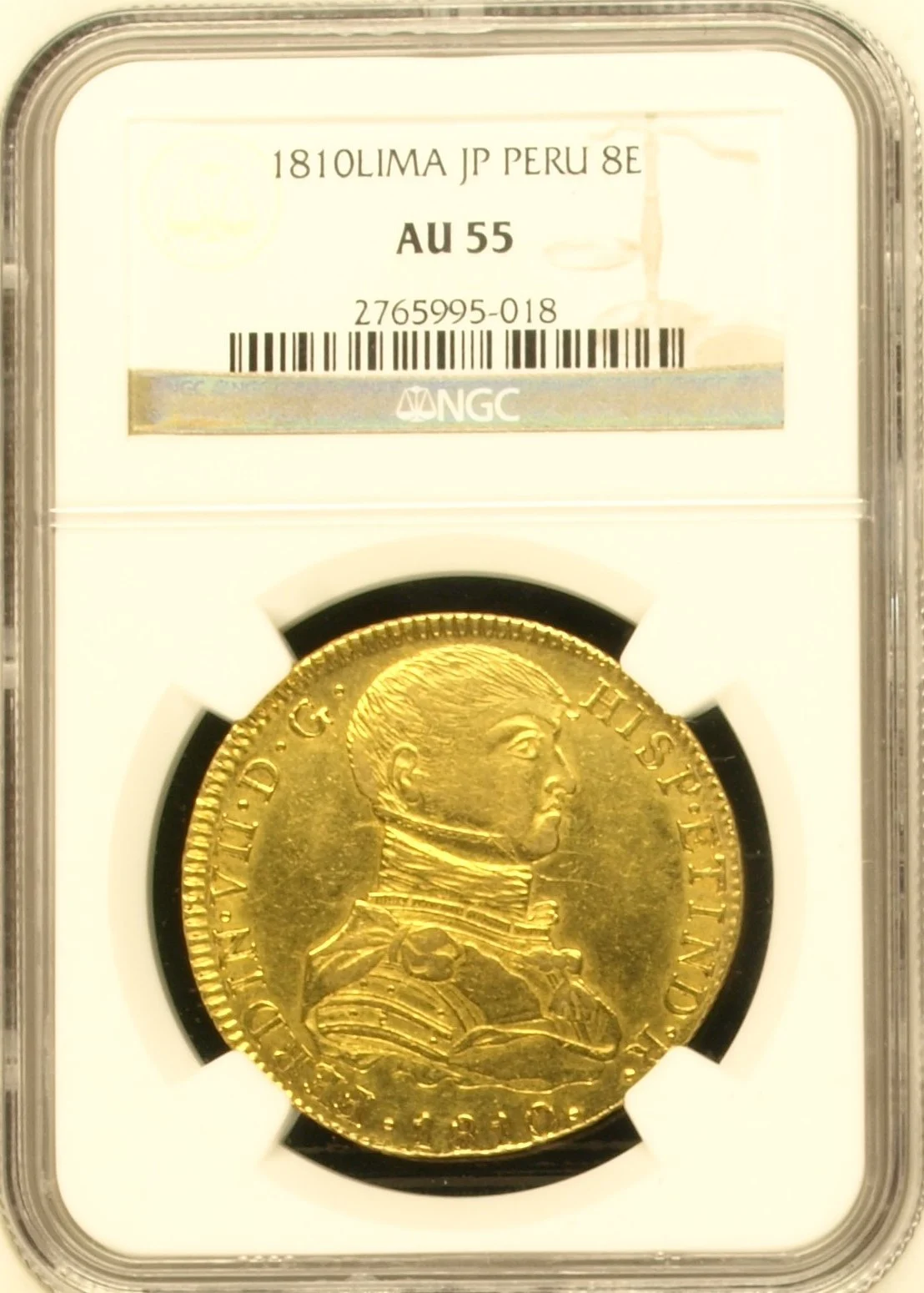 Latin American Coins Peru Peru 8 Escudos 1810 Lima JP NGC AU55 0164817 Peru 8 Escudos 1810 Lima JP NGC AU55 0164817