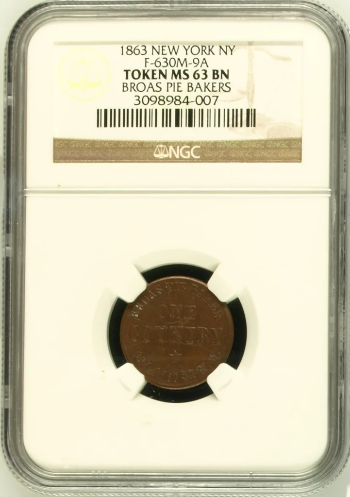 United States Civil War Token 1863 F-630M-9A NGC MS63BN 0164867
