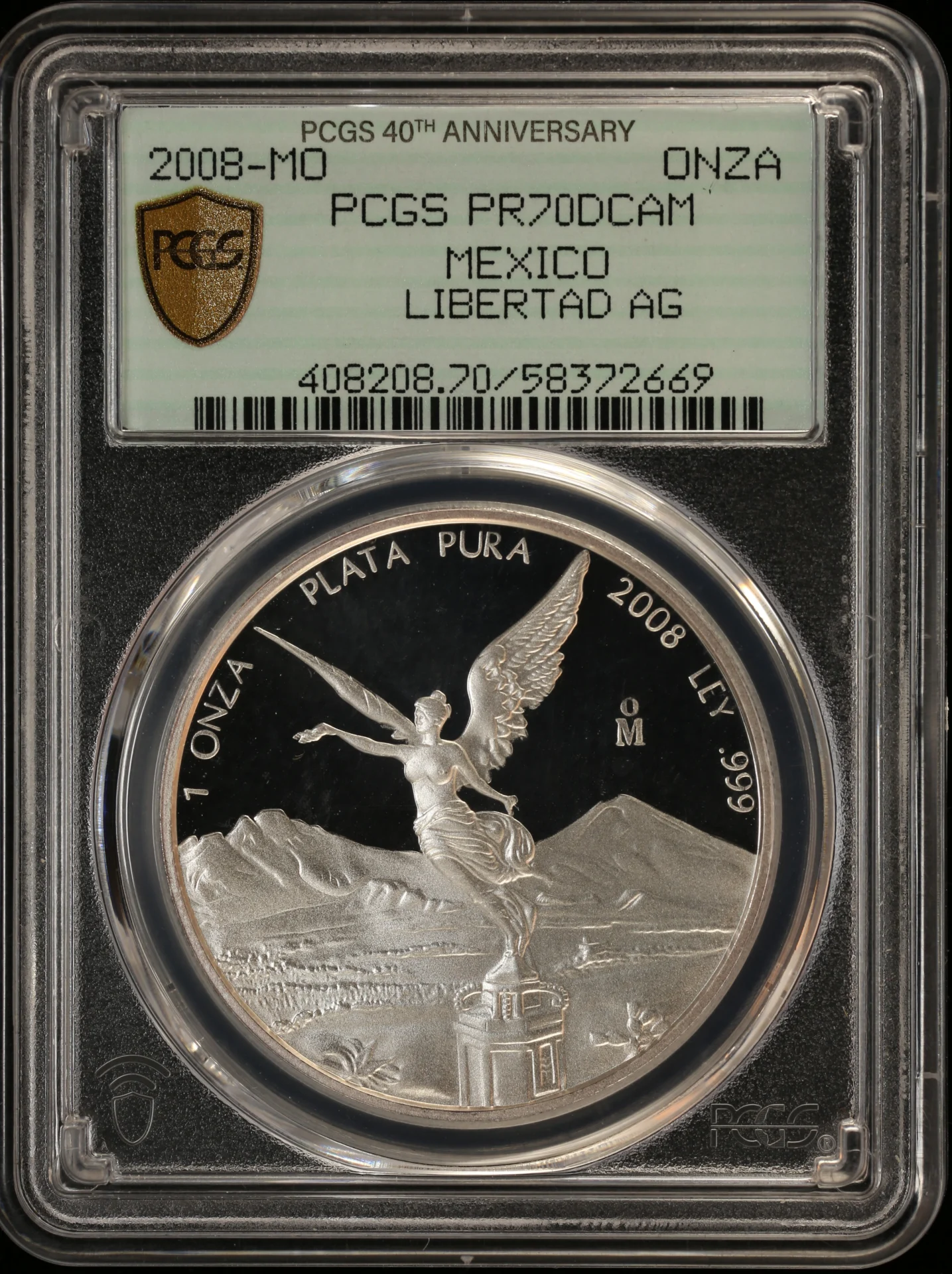 Mexican Coins Modern Silver & Minors Onza Modern Silver & Minors Onza 2008 Mo PCGS PR70DCAM 0164876 Modern Silver & Minors Onza 2008 Mo PCGS PR70DCAM 0164876