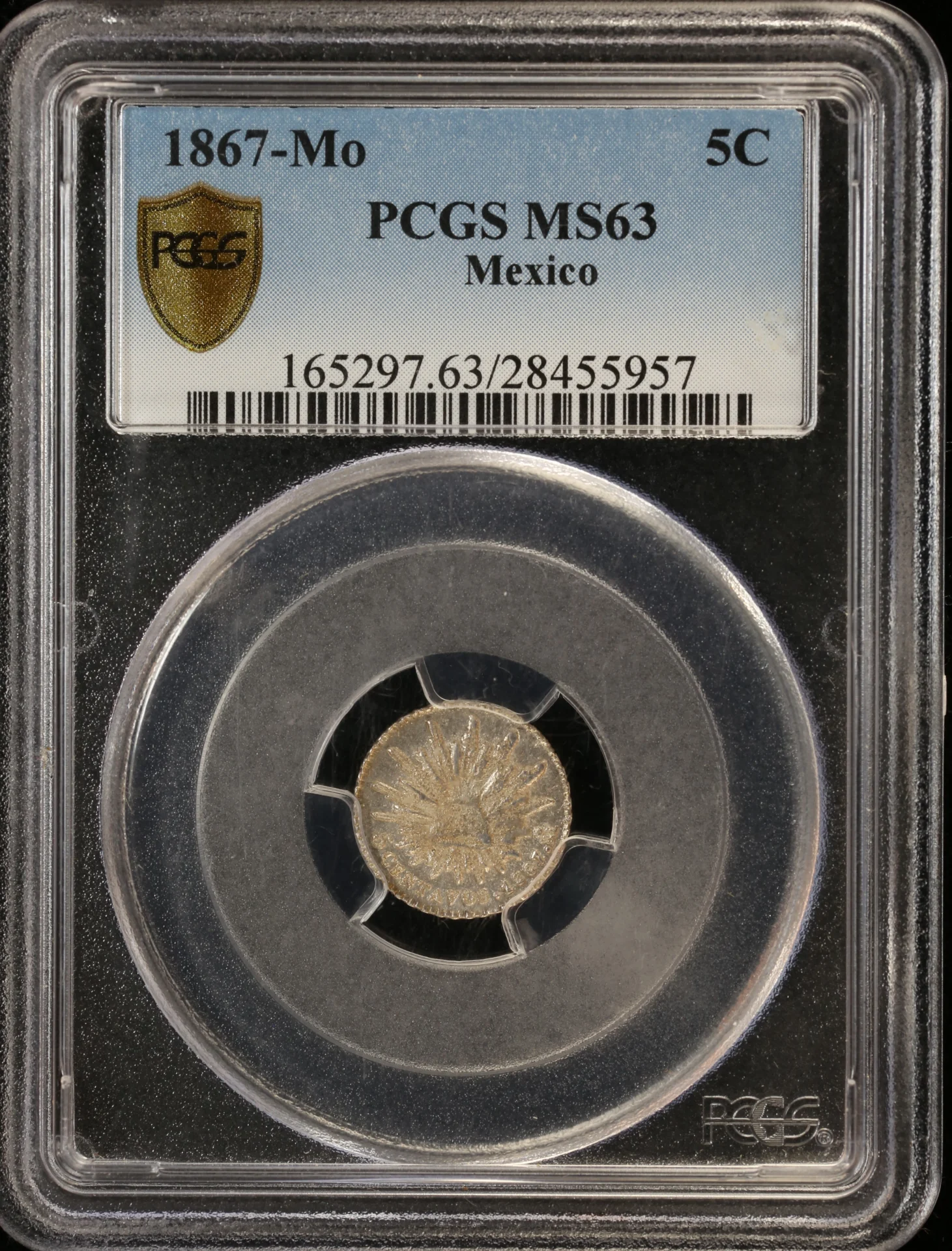 Republic Silver & Minors 5 Centavo 1867 Mo PCGS MS63 0165103