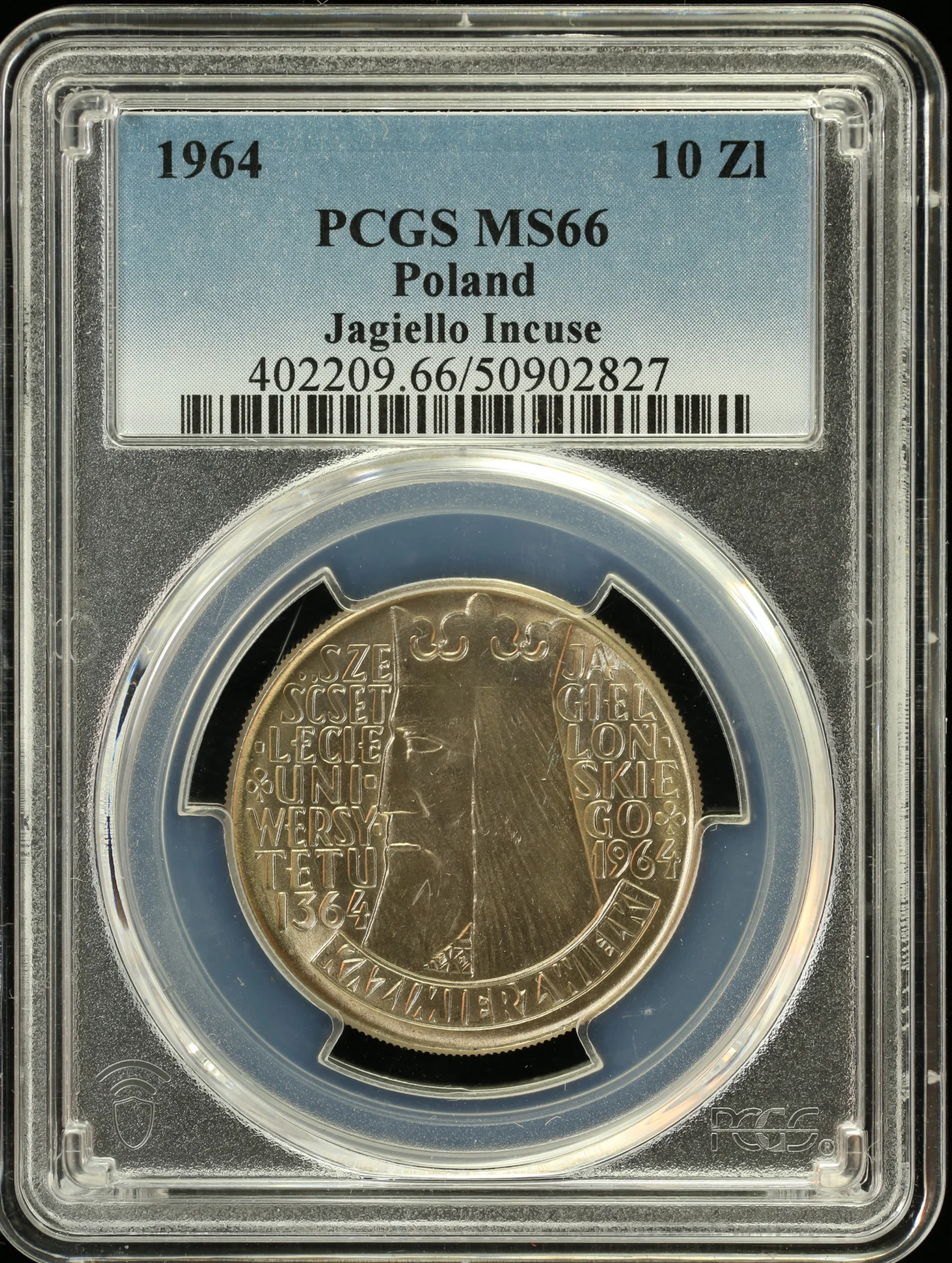 Europe Poland World Coins Poland 10 Zlotych 1964 PCGS MS66 0164561 Poland 10 Zlotych 1964 PCGS MS66 0164561
