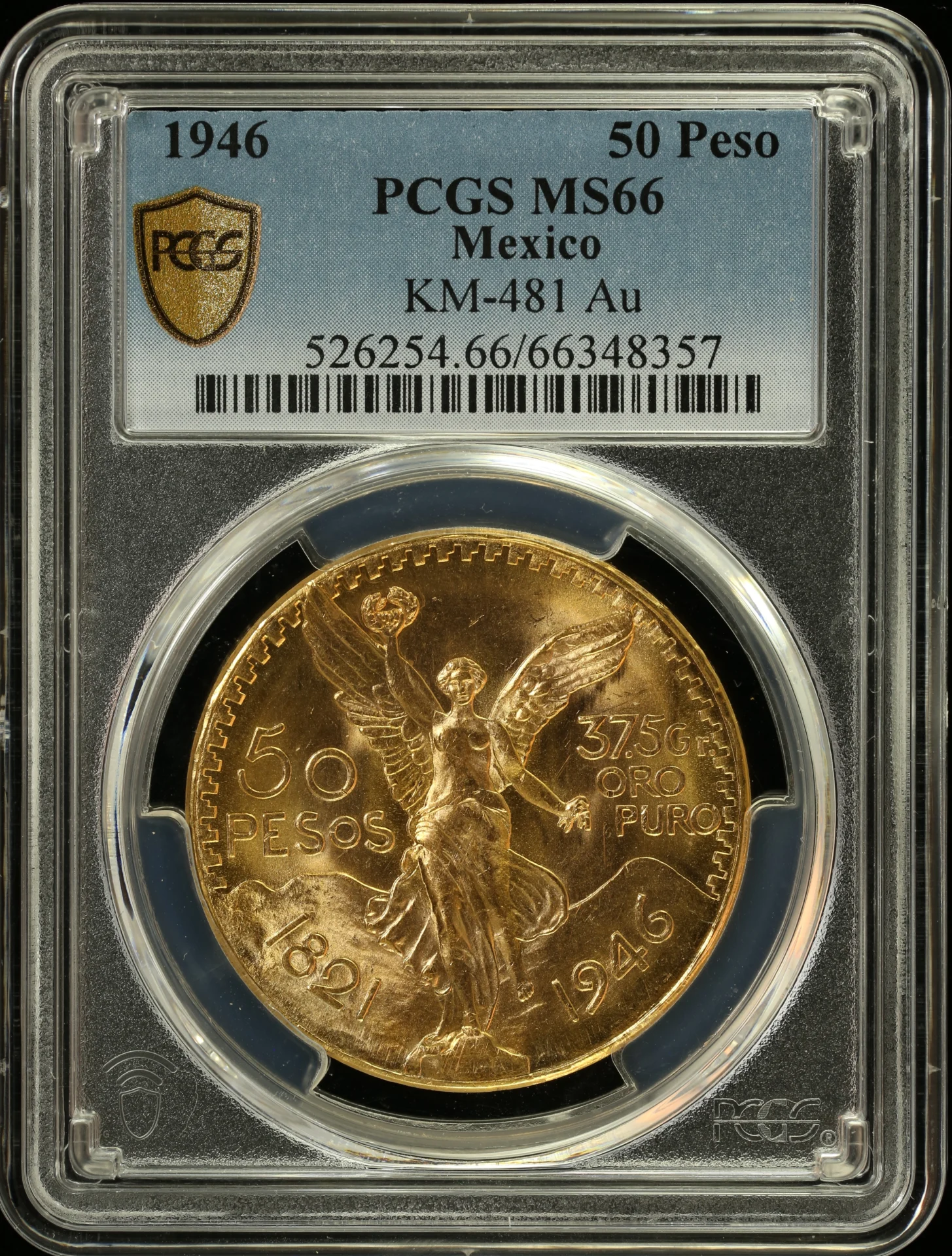 Mexican Coins Modern Gold Modern Gold 50 Peso 1946 KM-481 PCGS MS66 0164335 Modern Gold 50 Peso 1946 KM-481 PCGS MS66 0164335