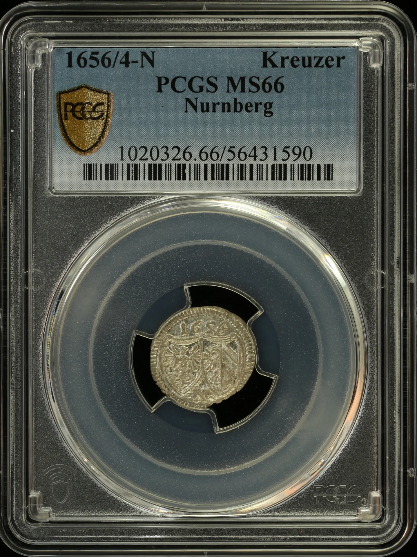 Europe Germany World Coins Germany Kreuzer 1656/4 Nurnberg N PCGS MS66 0164383 Germany Kreuzer 1656/4 Nurnberg N PCGS MS66 0164383