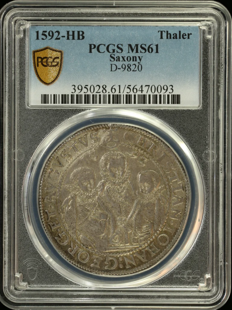 Germany Thaler 1592 HB Saxony PCGS MS61 0164573
