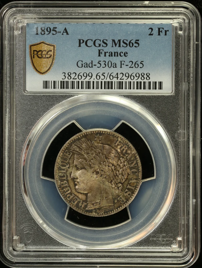 France 2 Franc 1895 A Gad-530a PCGS MS65 0164835