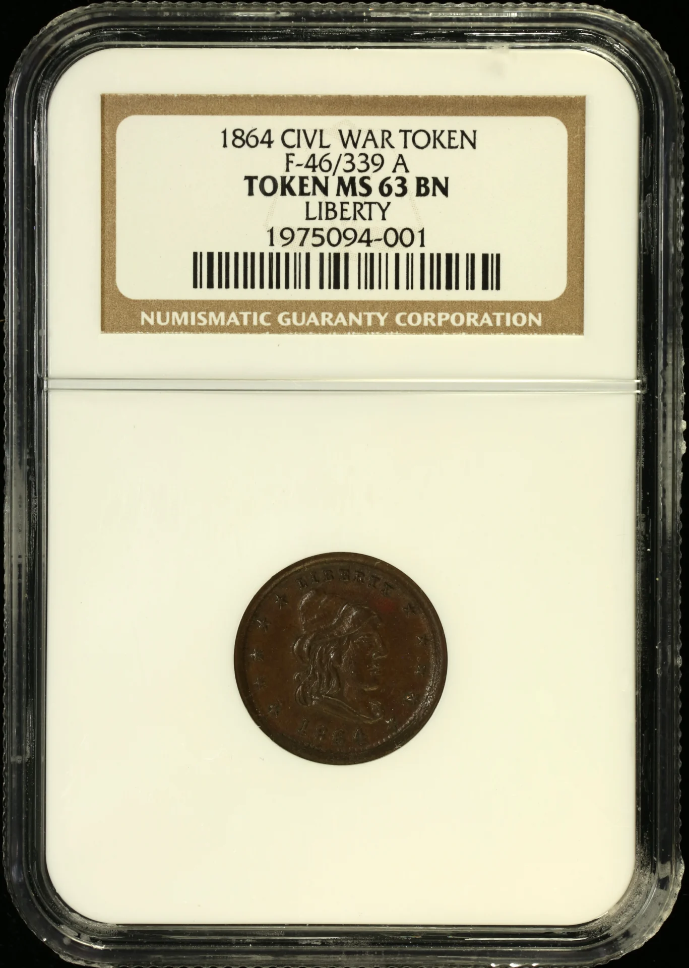 North America United States World Coins United States Civil War Token 1864 F-46/339A NGC MS63BN 0164868 United States Civil War Token 1864 F-46/339A NGC MS63BN 0164868