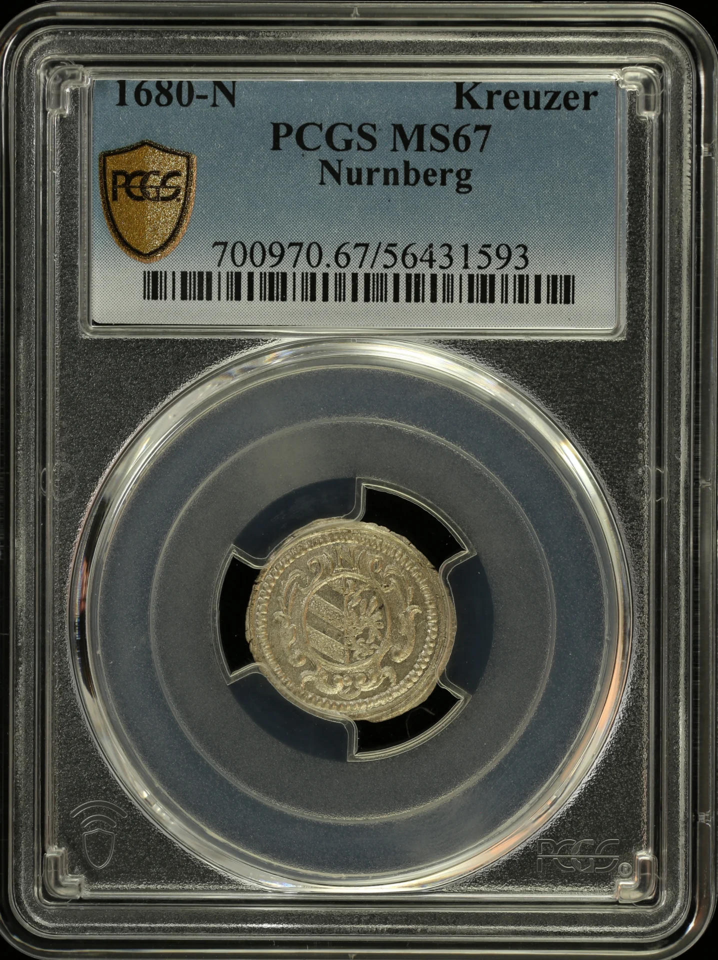 Europe Germany World Coins Germany Kreuzer 1680 Nurnberg N PCGS MS67 0164387 Germany Kreuzer 1680 Nurnberg N PCGS MS67 0164387