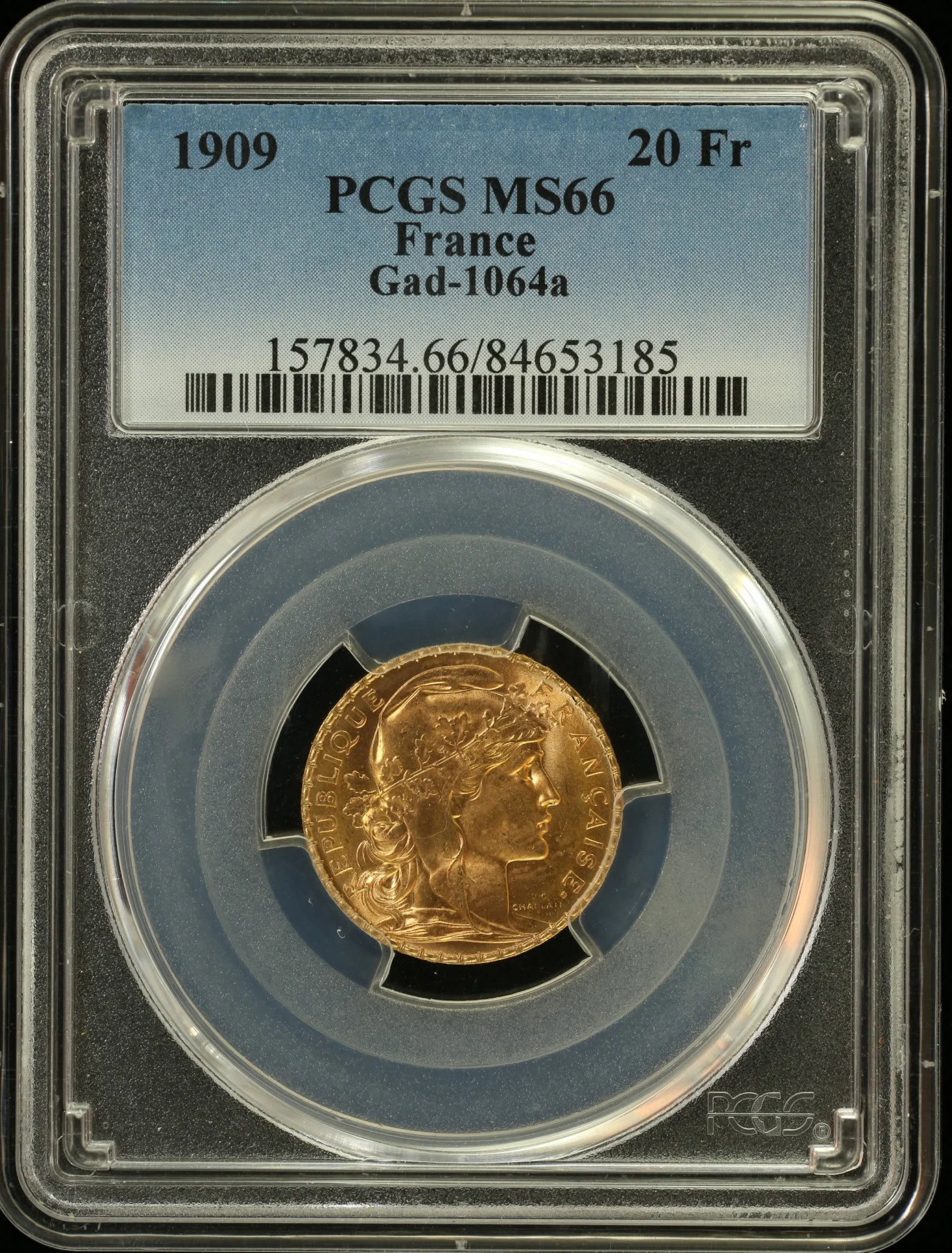 Europe France World Coins France 20 Franc 1909 Gad-1064a PCGS MS66 0164448 France 20 Franc 1909 Gad-1064a PCGS MS66 0164448France 20 Franc 1909 Gad-1064a PCGS MS66 0164448