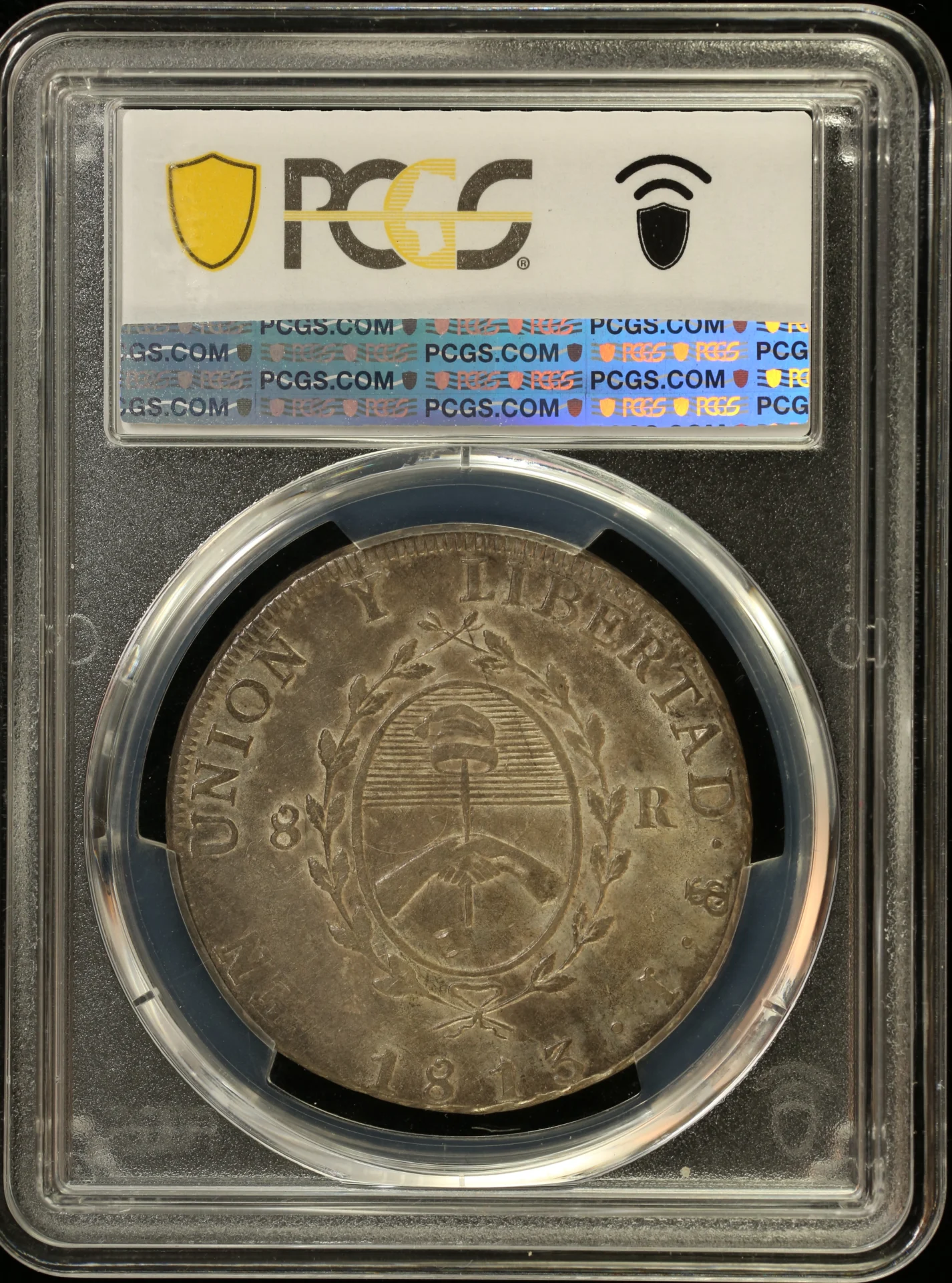 Argentina Latin American Coins Argentina 8 Reales 1813 Pts J KM-5 PCGS AU50 0164815 Argentina 8 Reales 1813 Pts J KM-5 PCGS AU50 0164815Argentina 8 Reales 1813 Pts J KM-5 PCGS AU50 0164815 - Image 2