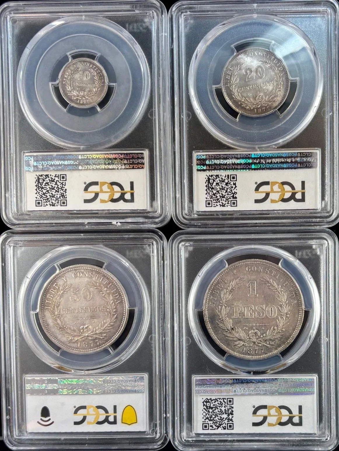 Latin American Coins Uruguay Uruguay 4 Piece Proof Set 1877 A PCGS SP63-SP66 0164612 Uruguay 4 Piece Proof Set 1877 A PCGS SP63-SP66 0164612Uruguay 4 Piece Proof Set 1877 A PCGS SP63-SP66 0164612 - Image 2